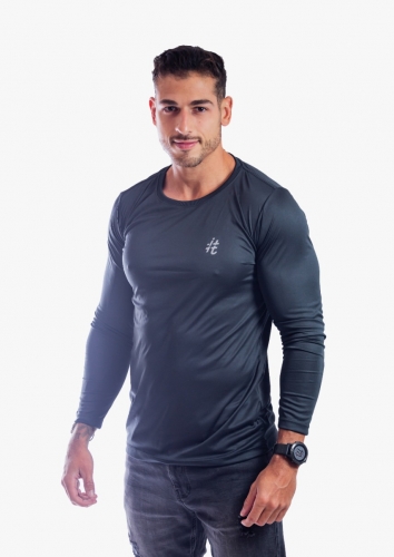 Blusa DryFit Manga Longa Preto