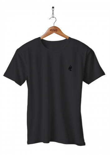 Tshirt Básica Preta Algodão Egípcio Logo Preto