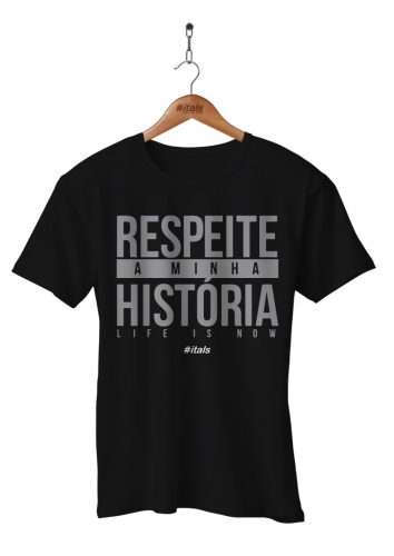 Tshirt Respeite Minha História Preto